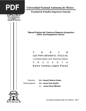 Manual Práctico del Transtorno Obsesivo Compulsivo (TOC): Una Perspectiva Teórica