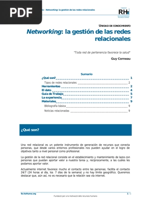 Networking: la gestión de las redes relacionales (Artículo)