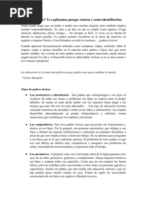 ¿Padres tóxicos? Te explicamos porque existen y como identificarlos (Artículo)