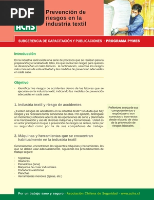 Prevención de riesgos en la industria textil