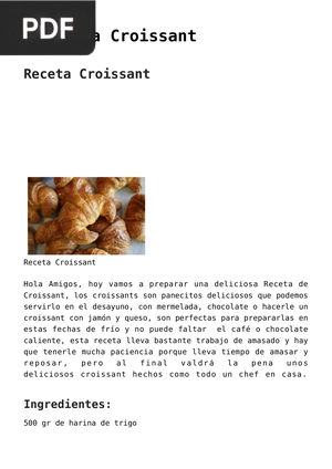 Receta Croissant (Artículo)