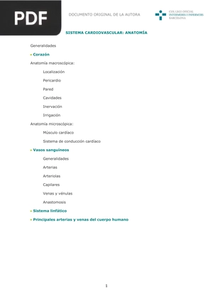 Anatomia: Sistema Cardiovascular