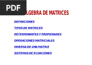 Álgebra de Matrices