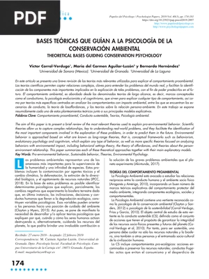 Bases teóricas que guían a la psicología de la conservación ambiental (Artículo)