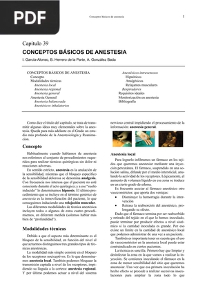 Conceptos básicos de anestesia (Artículo)