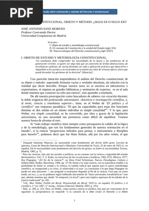 Derecho constitucional, objeto y método: ¿Siglo XX o siglo XXI?