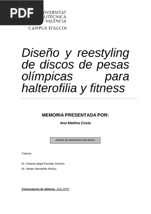 Diseño y reestyling de discos de pesas olímpicas para halterofilia y fitness