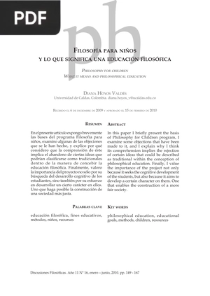 Filosofía para niños y lo que significa una educación filosófica