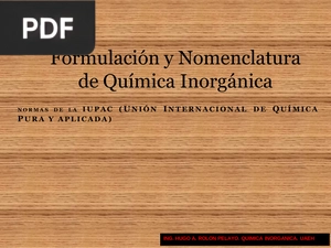 Formulación y Nomenclatura de Química Inorgánica (Presentación)