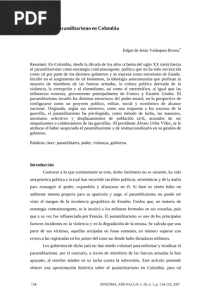 Historia del paramilitarismo en Colombia