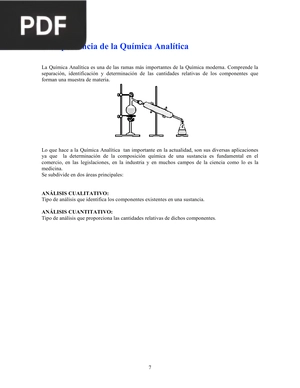 Importancia de la Química Analítica (Artículo)