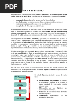 La Bioquimica y su estudio