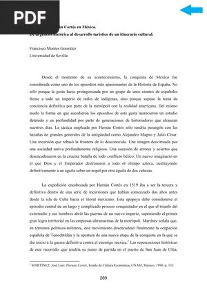 La ruta de Hernán Cortés en México. De la génesis histórica al desarrollo turístico de un itinerario cultural.