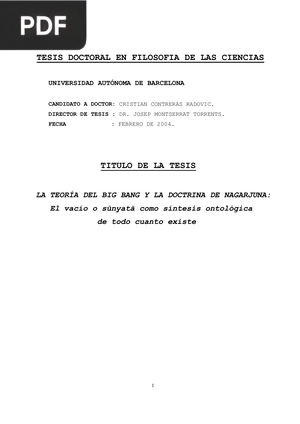 La teoría del Big Bang y la doctrina de nagarjuna: El vacío sunyata como síntesis ontológica de todo cuanto existe