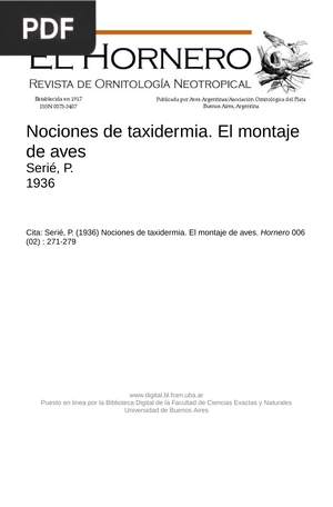 Nociones de taxidermia. El montaje de aves