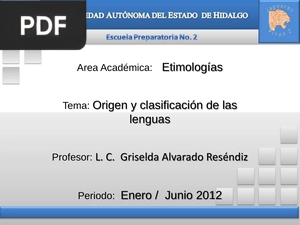 Origen y clasificación de las lenguas (Presentación)