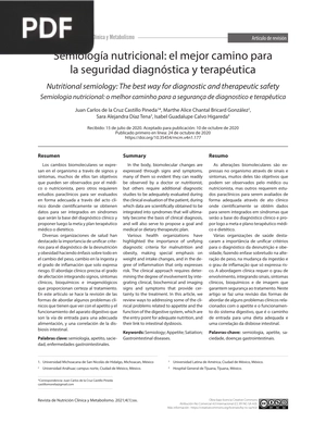 Semiología nutricional: el mejor camino para la seguridad diagnóstica y terapéutica (Artículo)