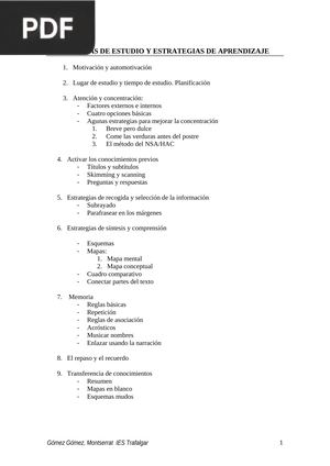 Técnicas de estudio y estrategias de aprendizaje