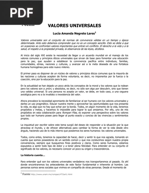 Valores universales (Artículo)