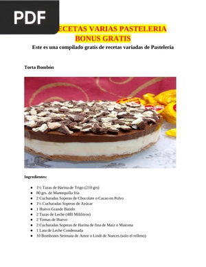 100 Recetas varias pasteleria bonus gratis