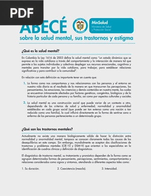 ABECÉ sobre la salud mental, sus trastornos y estigma (Artículo)