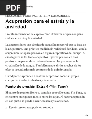 Acupresión para el estrés y la ansiedad (Artículo)