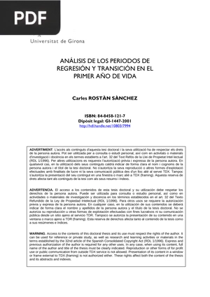 Análisis de los periodos de regresión y transición en el primer año de vida