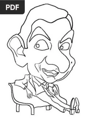 Caricatura para colorear Mr Bean