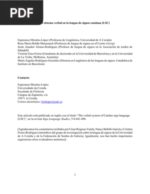 El sistema verbal en la lengua de signos catalana (LSC)