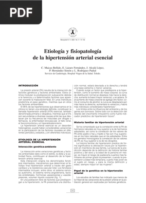 Etiología y fisiopatología de la hipertensión arterial esencial