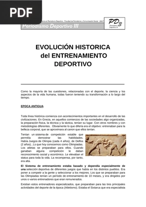 Evolución Histórica del Entrenamiento Deportivo