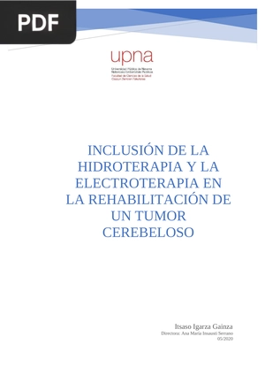 Inclusión de la hidroterapia y la electroterapia en la rehabilitación de un tumor cerebeloso