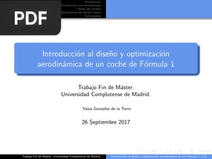 Introducción al diseño y optimización aerodinámica de un coche de Fórmula 1 (Presentación)