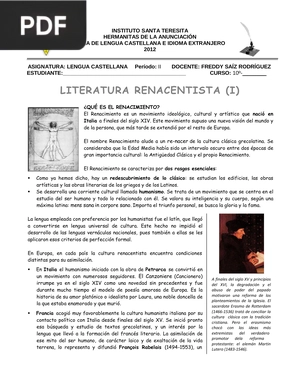 Literatura Renacentista (Artículo)