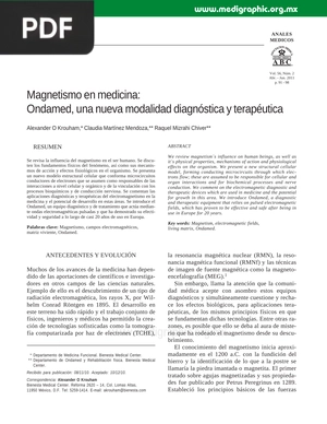 Magnetismo en medicina: Ondamed, una nueva modalidad diagnóstica y terapéutica