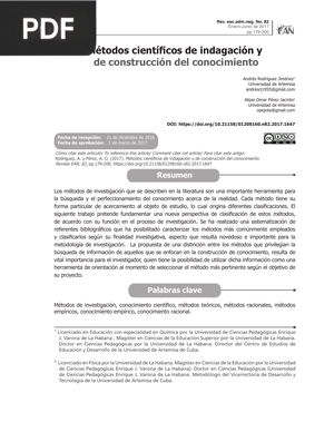 Métodos científicos de indagación y de construcción del conocimiento