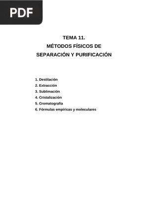 Métodos físicos de separación y purificación (Artículo)