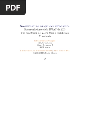 Nomenclatura de Química Inorgánica. Recomendaciones de la IUPAC de 2005