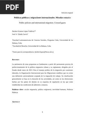 Políticas públicas y migraciones internacionales. Miradas cruzadas