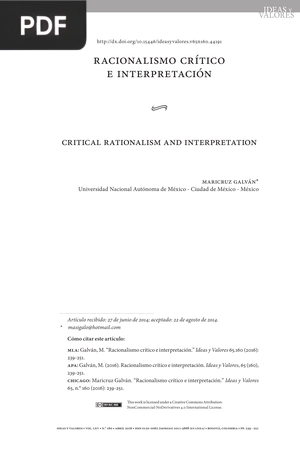 Racionalismo crítico e interpretación