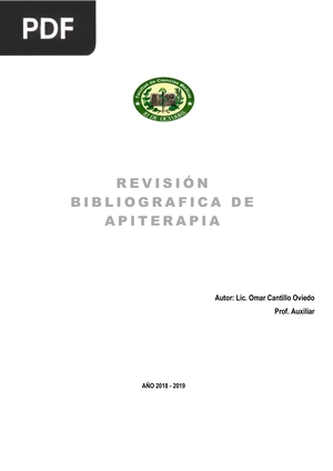 Revisión bibliográfica de apiterapia (Artículo)