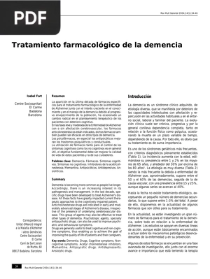 Tratamiento farmacológico de la demencia