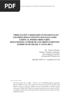 Tributación y derechos fundamentales. Los principios constitucionales como límite al poder tributario