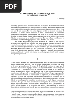 Un análisis del socialismo del mercado: este círculo cuadrado