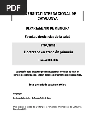 Valoración de la postura bípeda en futbolistas juveniles de elite, en período de tecnificación, antes y después del tratamiento quiropráctica