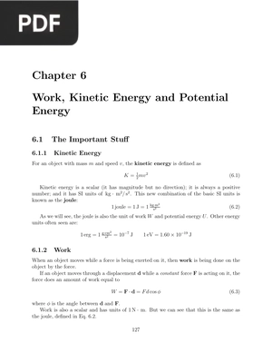 Work, Kinetic Energy and Potential Energy (Inglés)