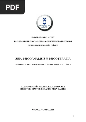 Zen, psicoanálisis y psicoterapia