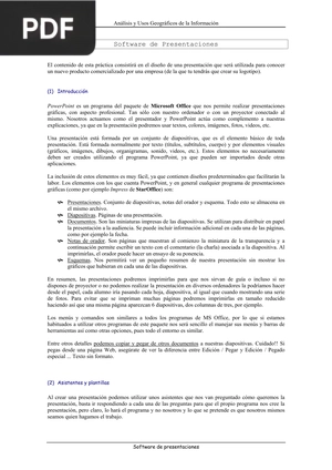 Análisis y Usos Geográficos de la Información. Software de Presentaciones (Artículo)