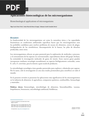 Aplicaciones biotecnológicas de los microorganismos