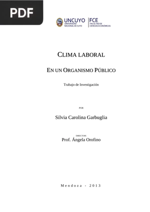 Clima laboral en un organismo público